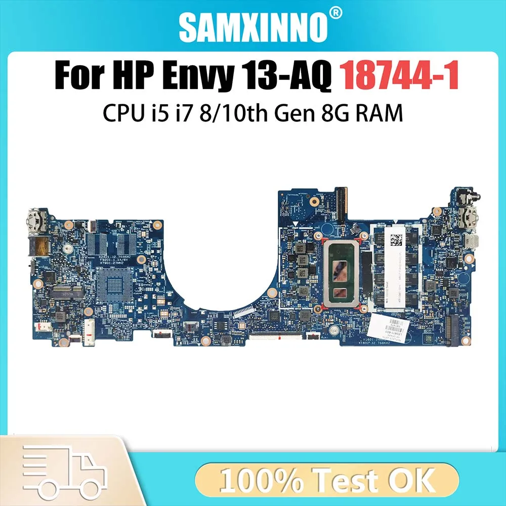 

18744-1 Laptop Motherboard For HP 13-AQ L53413-601 L53411-601 Notebook Mainboard i5 i7 i8 10th Gen 8G RAM Full Tested