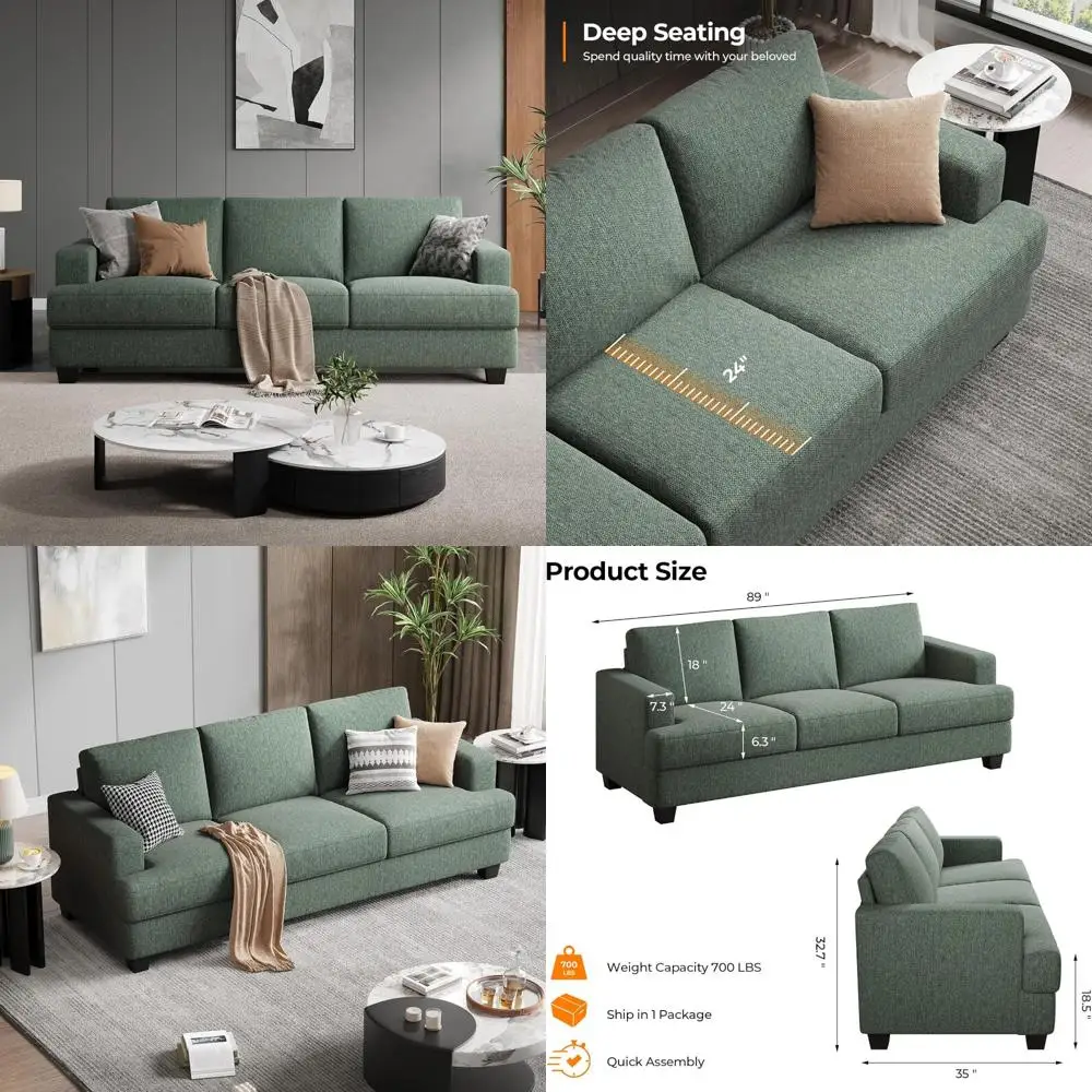 

"oversized 3-seater deep seated sofa for modern living rooms with comfortable armrests and cushioned seats"