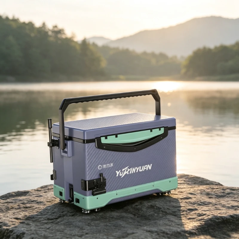 Carbon Texture Fishing Tackle Box Lightweight Tool Free Scratch Resistant Wear Resistant Sittable Heavy Duty Match Seat 낚시 박스