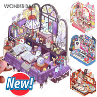 3D DIY Plus Size Corner Desk Miniature Scene Sticker Landscape Stickers Pocket Cabin Stacked Stickers Gift for Kid Child Student