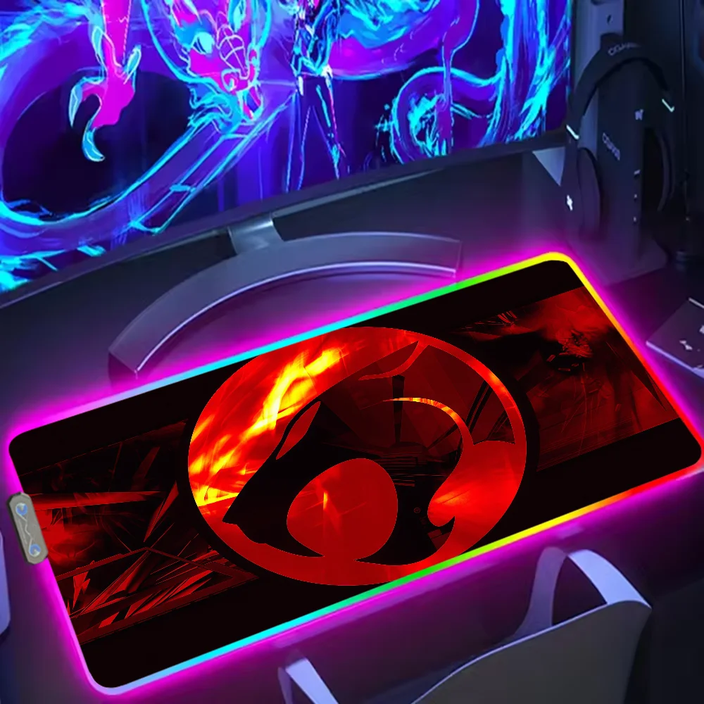 لوحة الماوس مكتب الكمبيوتر المنزل RGB مصباح ليد عدم الانزلاق مكتب حصيرة USB العلوم لعبة كبيرة ThunderCats المطاط قاعدة الخيال مقاوم للماء