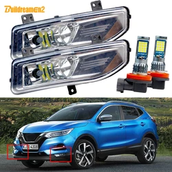 2 Pieces Car Passenger + Driver Fog Light Accessories Lampshade + H11 Canbus LED Bulb For Nissan Qashqai J11 2017 2018 2019 2020