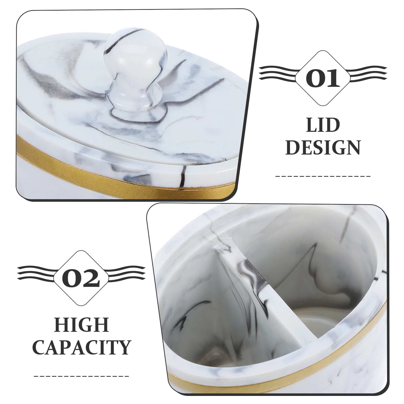 

Cotton Swab Box Pads Organizer Storage Case Container Buds Holder Dispenser Round