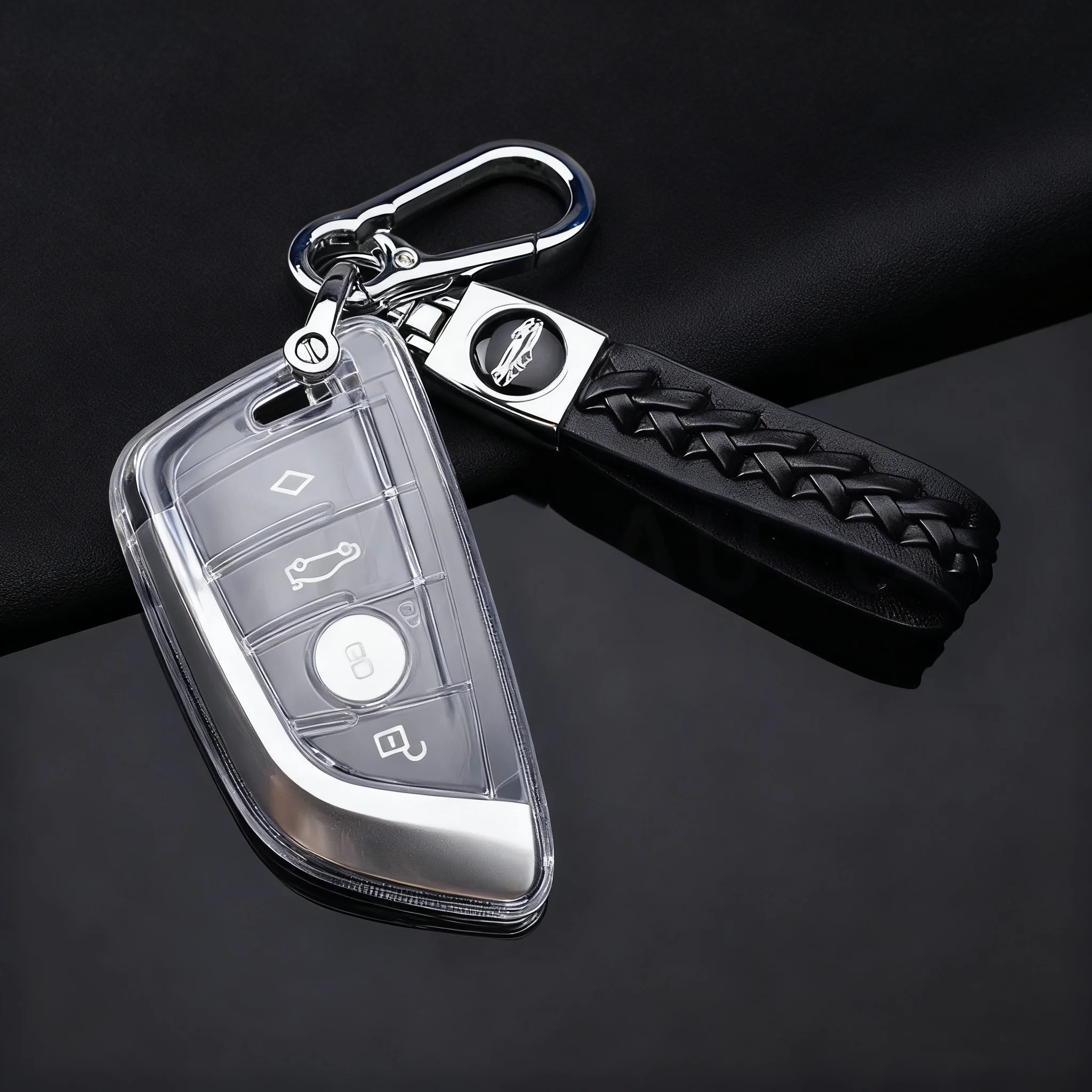 Funda transparente para llave de mando a distancia de coche, 3/4 botones, para BMW 3 5 6 8 X3 X4 X5 X7 G Series G21 G20 G31 G30, funda para mando a distancia sin llave