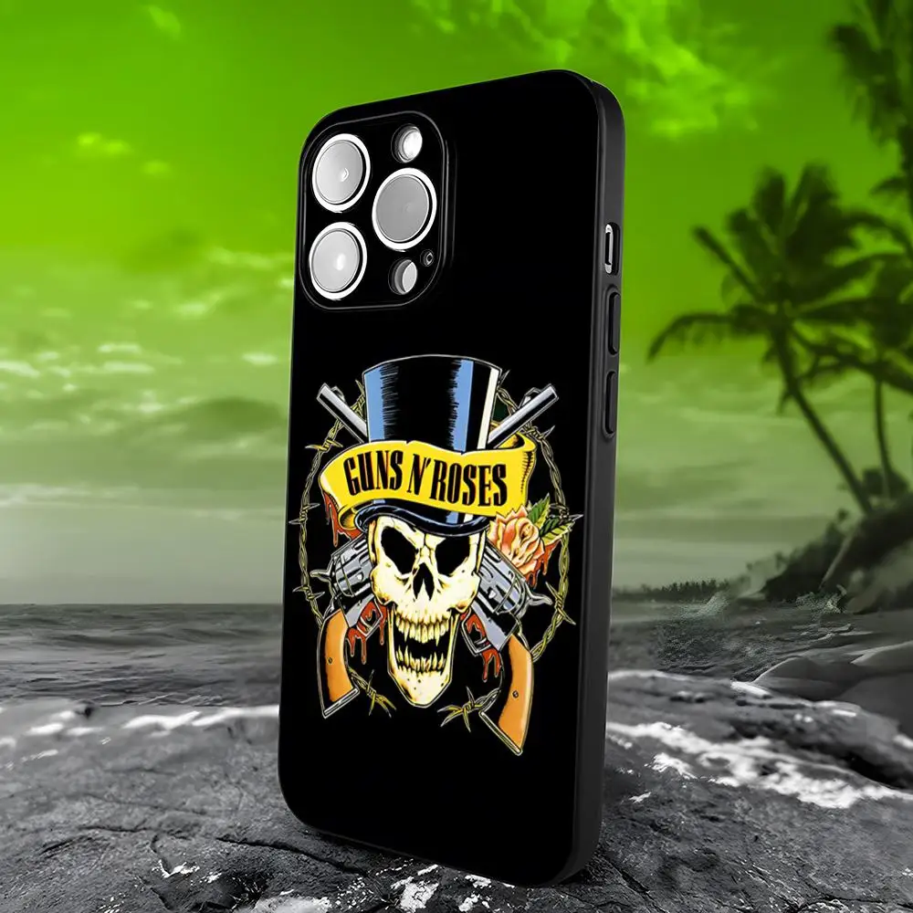 Phone Case Rock Band Gun N Roses Clear For IPhone 15 16 13 Pro Max 14 12 11 Xr X 8 7 6 Plus Luxury Back Cover