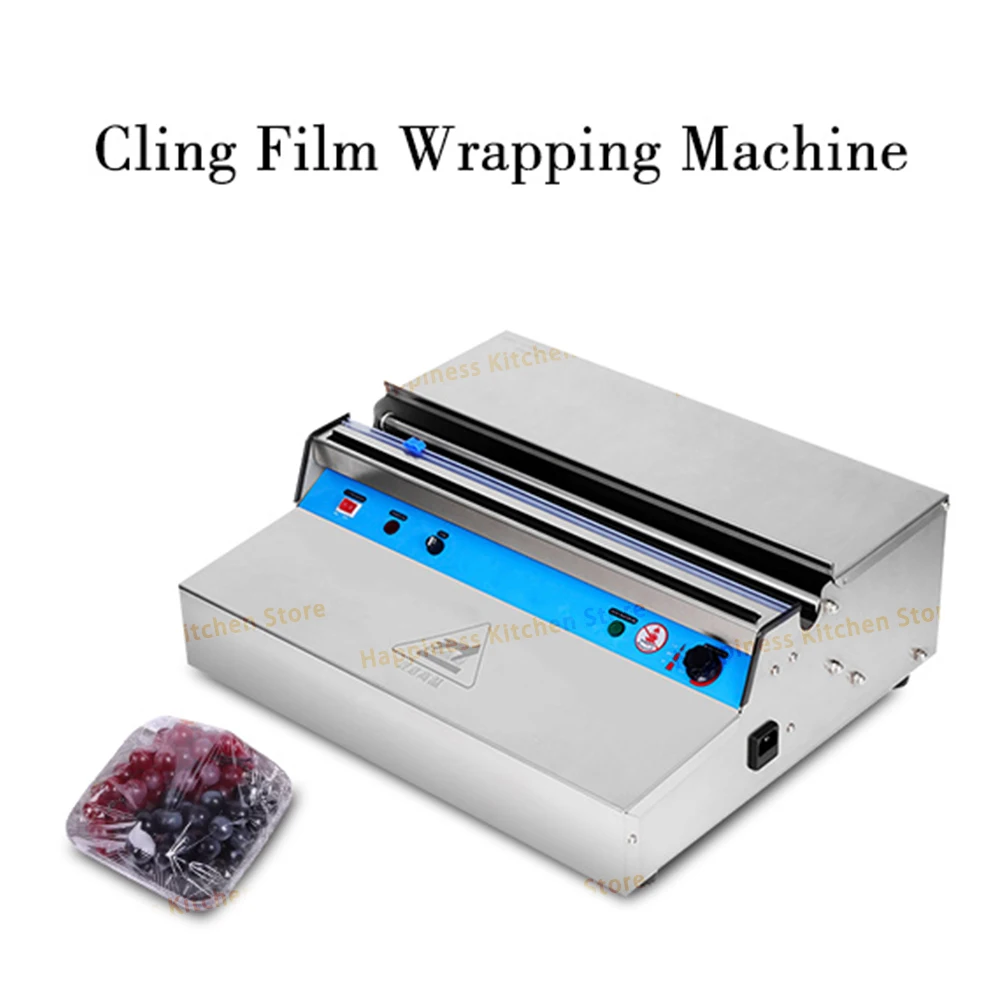 

Коммерческая машина для упаковки пищевой пленки, электрическая и ручная упаковка двойного назначения для мяса, овощей и фруктов, для пленки шириной 25-45 см
