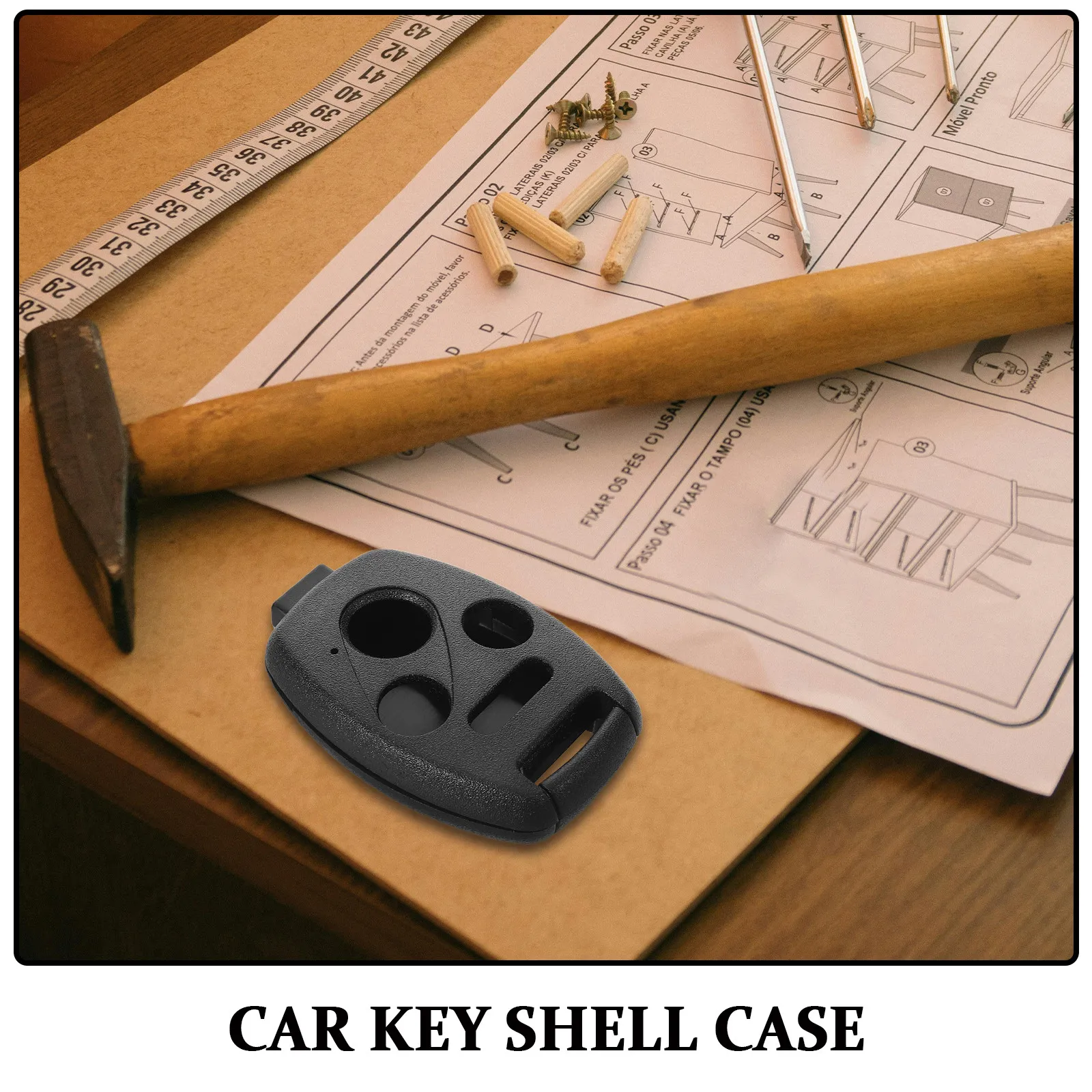 Key Fob Housing Case Cover Cars Shell Pad with Tools Replacement Button Stickers Covers