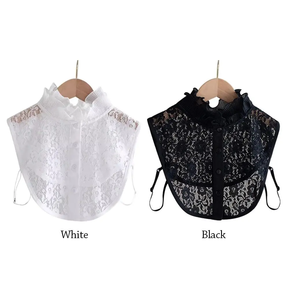 موضة جديدة انفصال وهمية طوق الدانتيل أبيض أسود العنق قابل للتعديل التلبيب نصف قميص النساء الفتيات