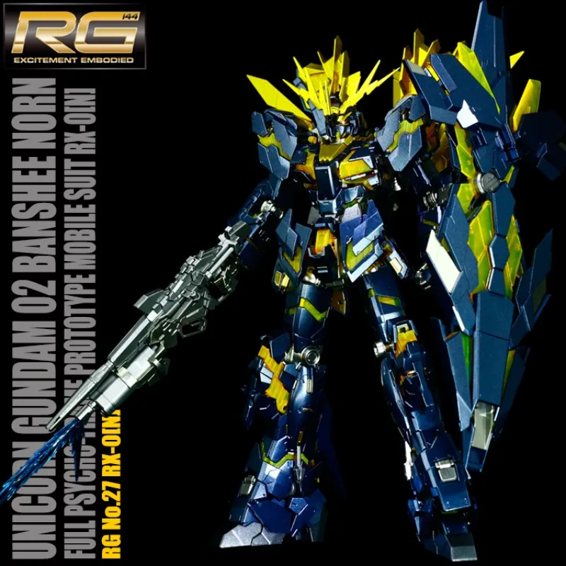 【in Stock】Bandai RG Banshee Goddess of Destiny 1/144 Action Figure Model Kit Assembled Model Toy with Water Sticker Soul Stand