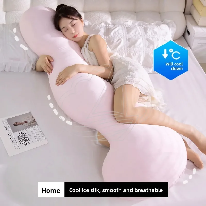 Large Ergonomic Bed Pillow for Side Sleepers, Long Pillow for Pregnant Women & Adults