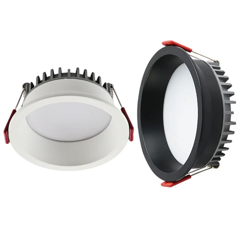 Lampu LED COB Tersembunyi Anti Silau, Lampu Sorot LED COB Downlight 18W 24W Dapat Diredupkan 85-265V, Lampu Langit-langit 12W 15W Pencahayaan Rumah Ruang Tamu Kamar Tidur