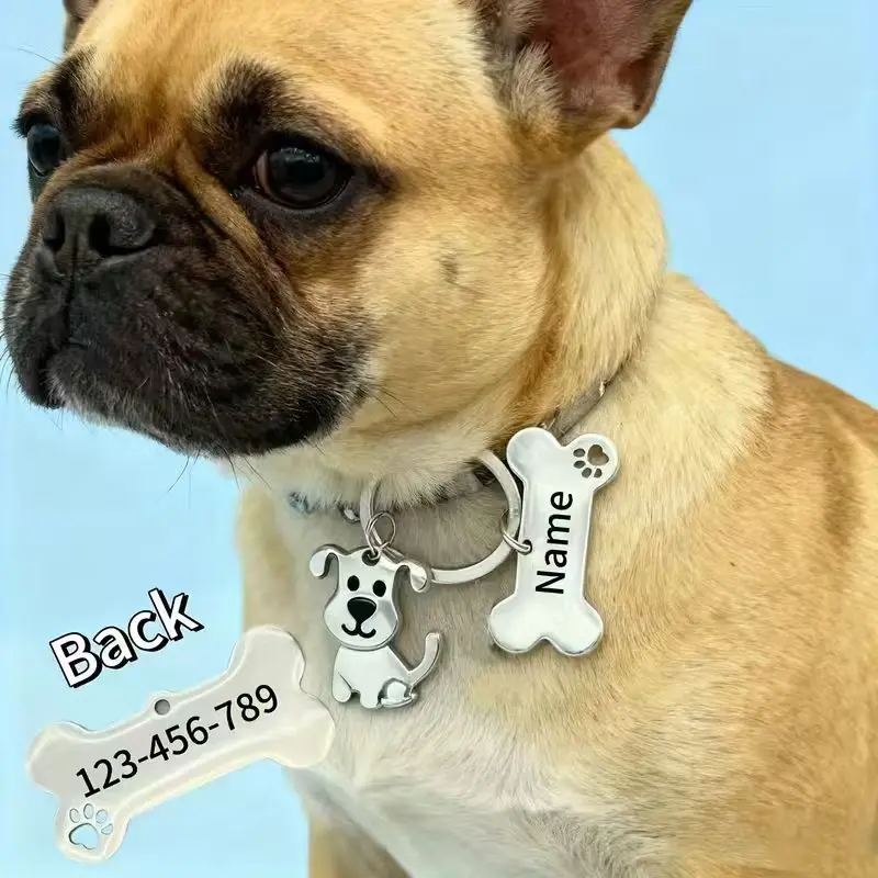 

1Pc【Custom Engraved Stainless Steel Dog Tag】Personalized with Name, Phone Number, and Text Content, Pet Identification Tag, Cute Dog Collar Accessory, Used for Daily Identification and Safety, Suitable for Dog Owners and