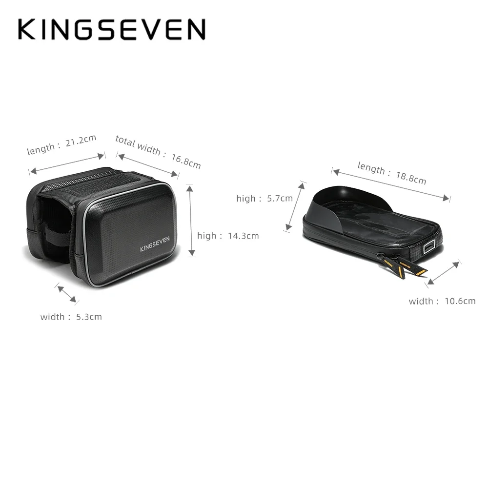 KINGSEVEN MTB Front Top Tube Frame Bike Bag High Quality NewRainproof Bicycle Bag Sensitive Touch Screen Cycling Phone Case