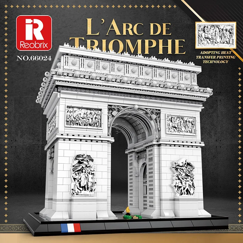

Reobrix 66024 Paris, France L'Arc de Triomphe Model Modular Street View Series Adultes DIY Toys Building Blocks Boy Gift 3718Pcs