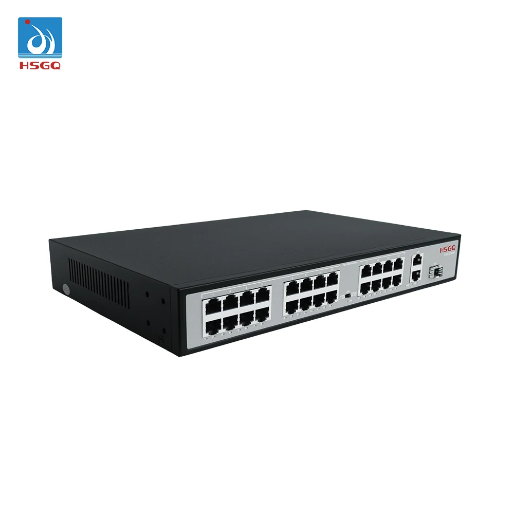 HSGQ-SF1024P Fiber Switches 24 RJ45 10/100M+2 Gigabit RJ45+1 Gigabit SFP Port PoE Switch Network Switch
