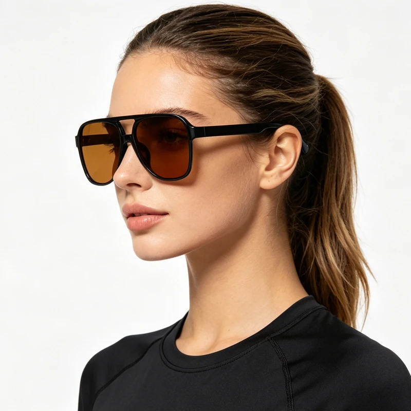 Luxury Pilot Sunglasses Men Women Vintage Oversized Aviator Sun Glasses Unisex Fashion Black Driving Shades UV400