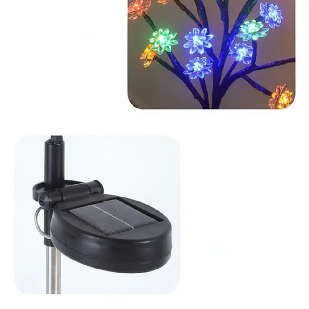 Solar Powered Flower Branch Lamp Waterproof Outdoor LED Garden Decor Light For Pathway Lawn Wedding Christmas Party Ornament