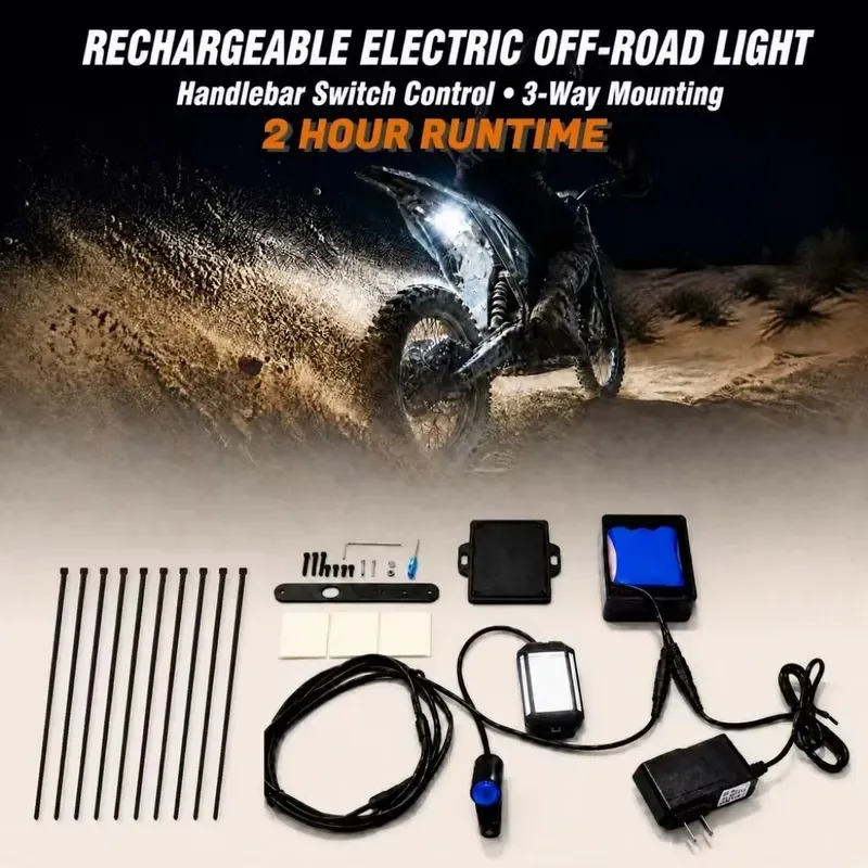 STLLF 2Hr Rechargeable All Metal 108 LED Rock Light IP68 Waterproof 3-Side Emitting Off-Road Handlebar Switch Power Bank