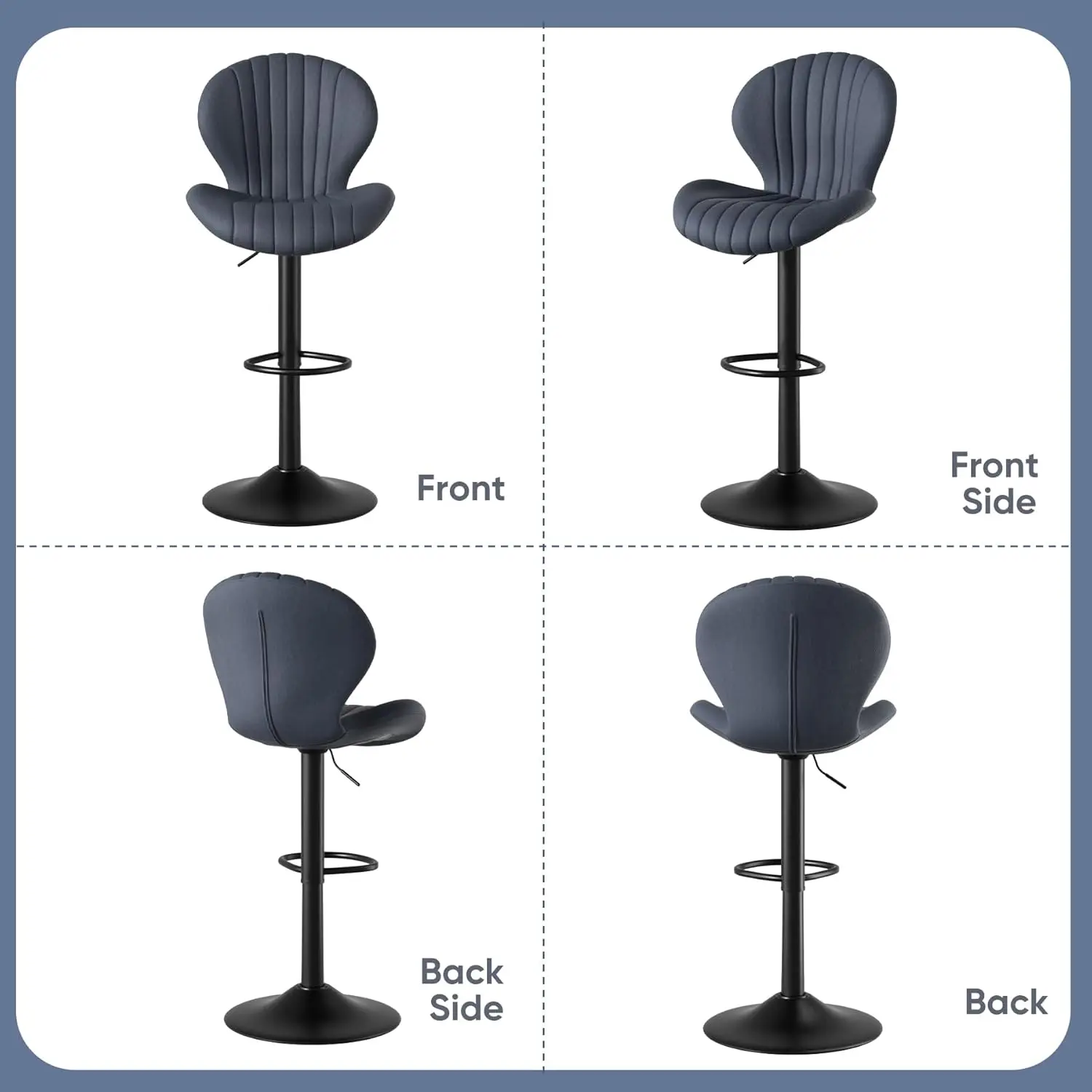 Modern Swivel Bar Cadeiras Set, Bar Stools, Barstools, altura do contador, encosto alto, fácil, montagem de 3-5 minutos