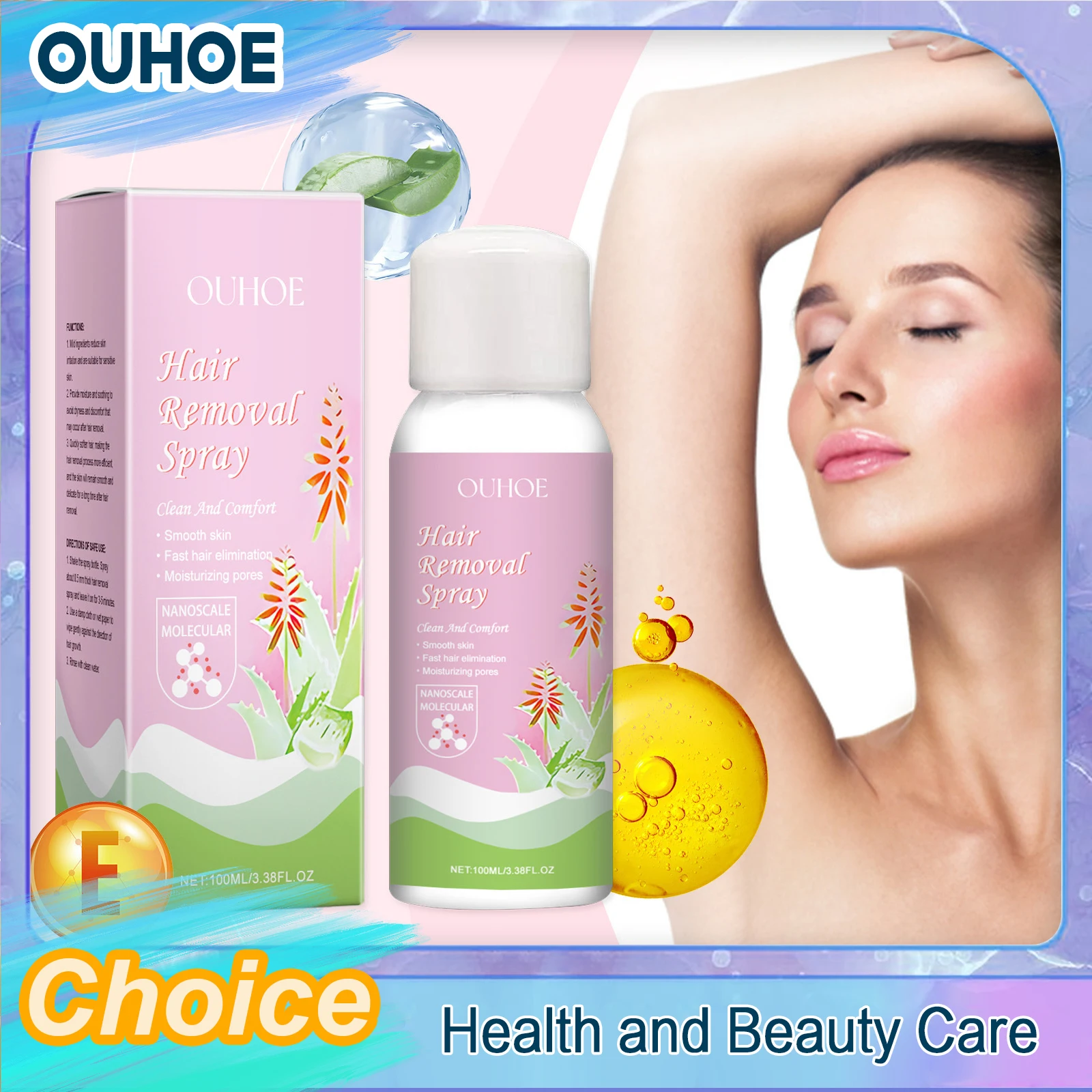 

Hair Removal Spray Mousse Painless Long-Lasting Growth Inhibitor Smoothe Depilatory for Removing Underarm Leg Intimate Area Hair
