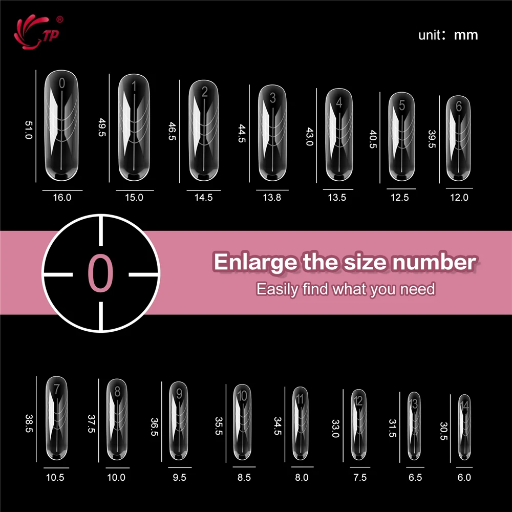 TP 150Pcs Long Curved Coffin Nail Forms Clear Nail Mold for Poly Nail Gel Acrylic Extension Full Cover Dual Forms for Beginners image 4