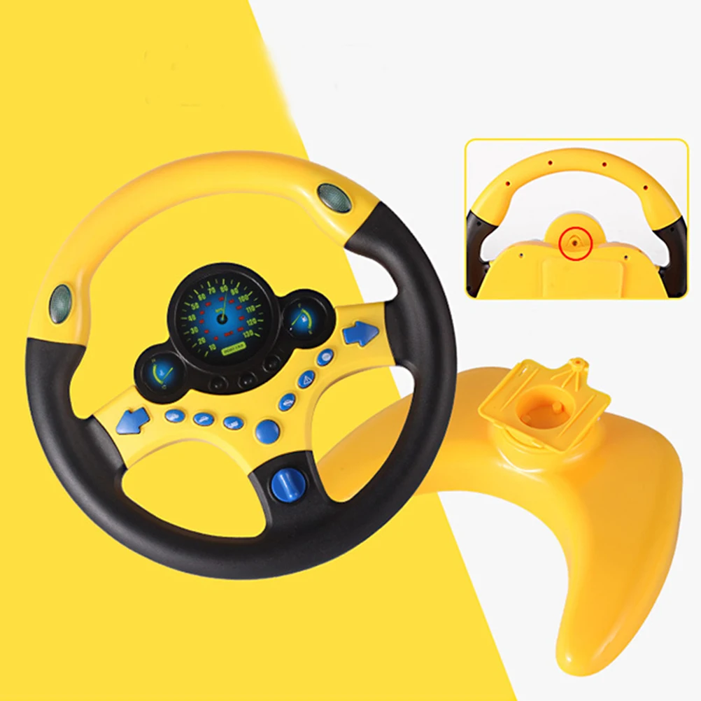 1pc Co-stuurwiel Rijden Simulatie Stuurwiel voor kinderen Premium materiaal Leuk cadeau 8+ jaar Geel Licht