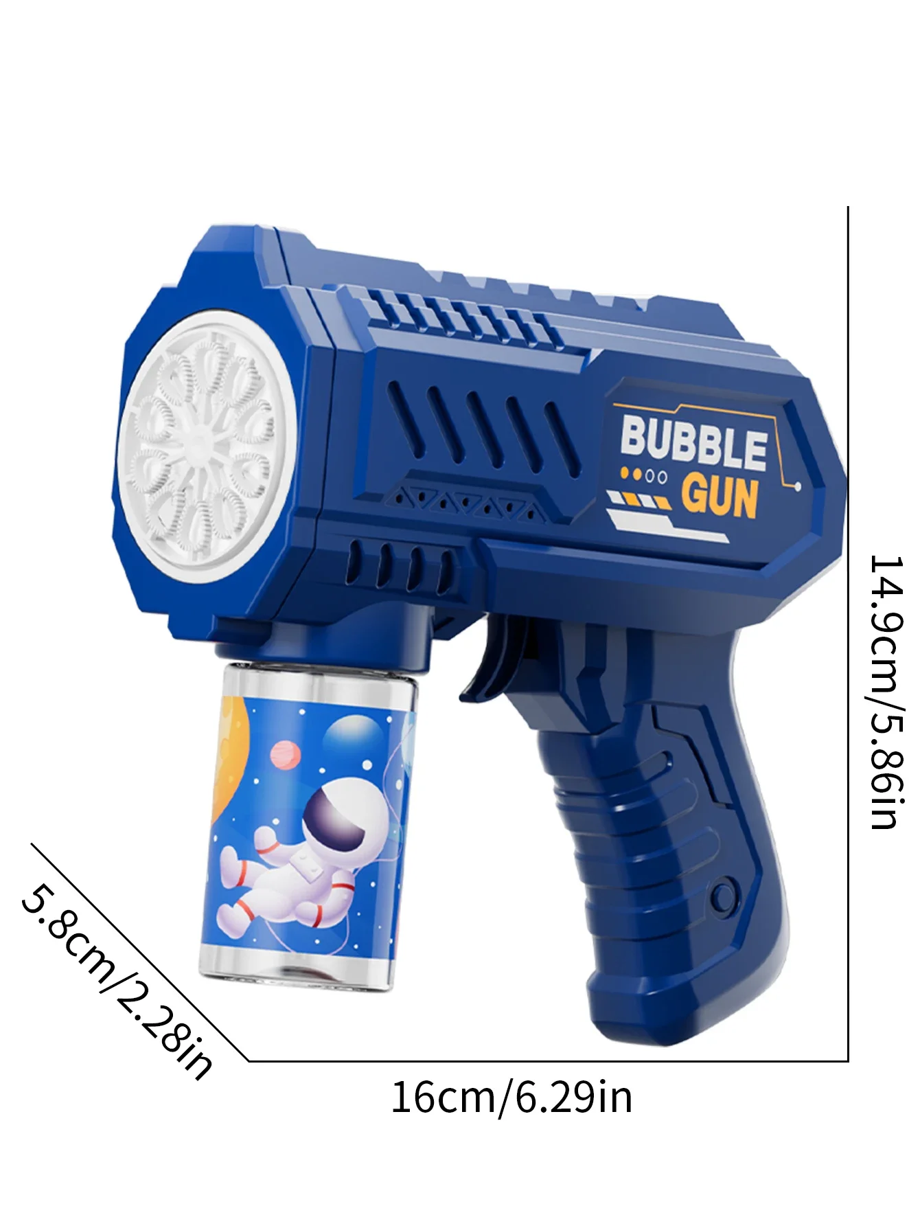Kinder-Blasenmaschine, leuchtendes Spielzeug, vollautomatische Seifenblasenpistole produziert eine große Blasen ohne Batterie und Blasenwasser – Detail 14