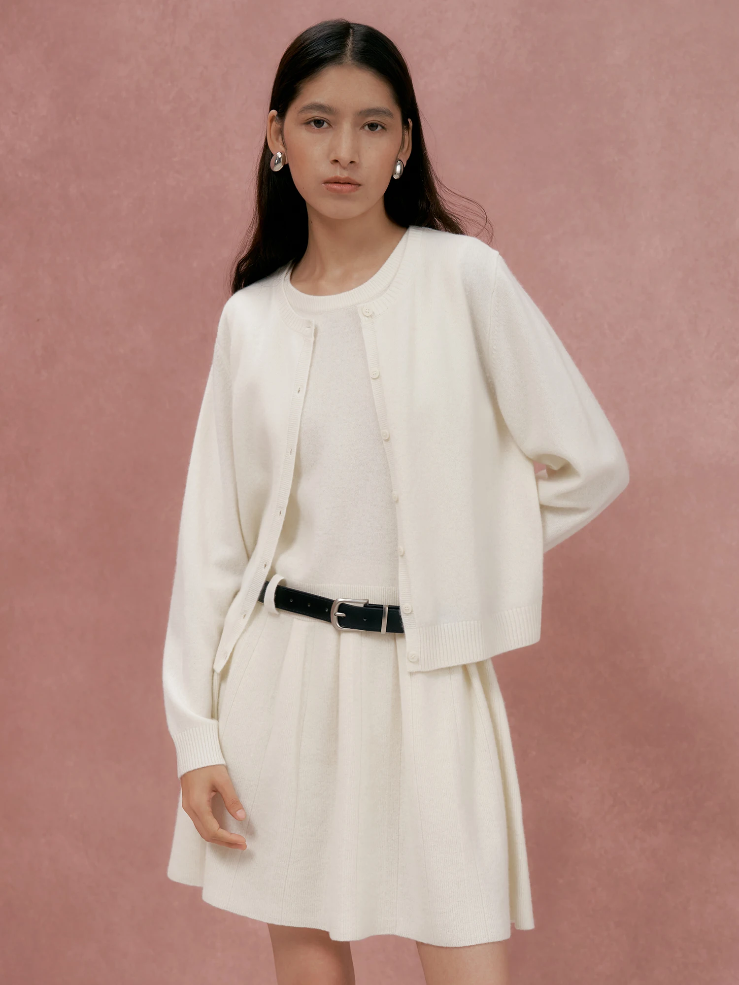 

TANSOP Вязаный открытый кардиган-свитер Жилет Dr ey Pure Color round Ne Simple Faion Маленький размер Шерстяной длинный све Женский...