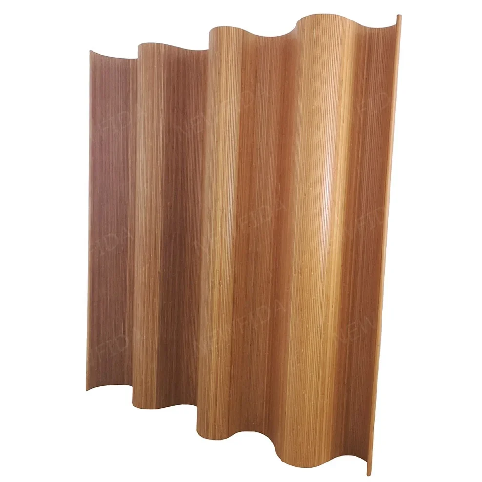 Wave Movable 6x8 'Tan Bamboo Screen Panel Room Partition