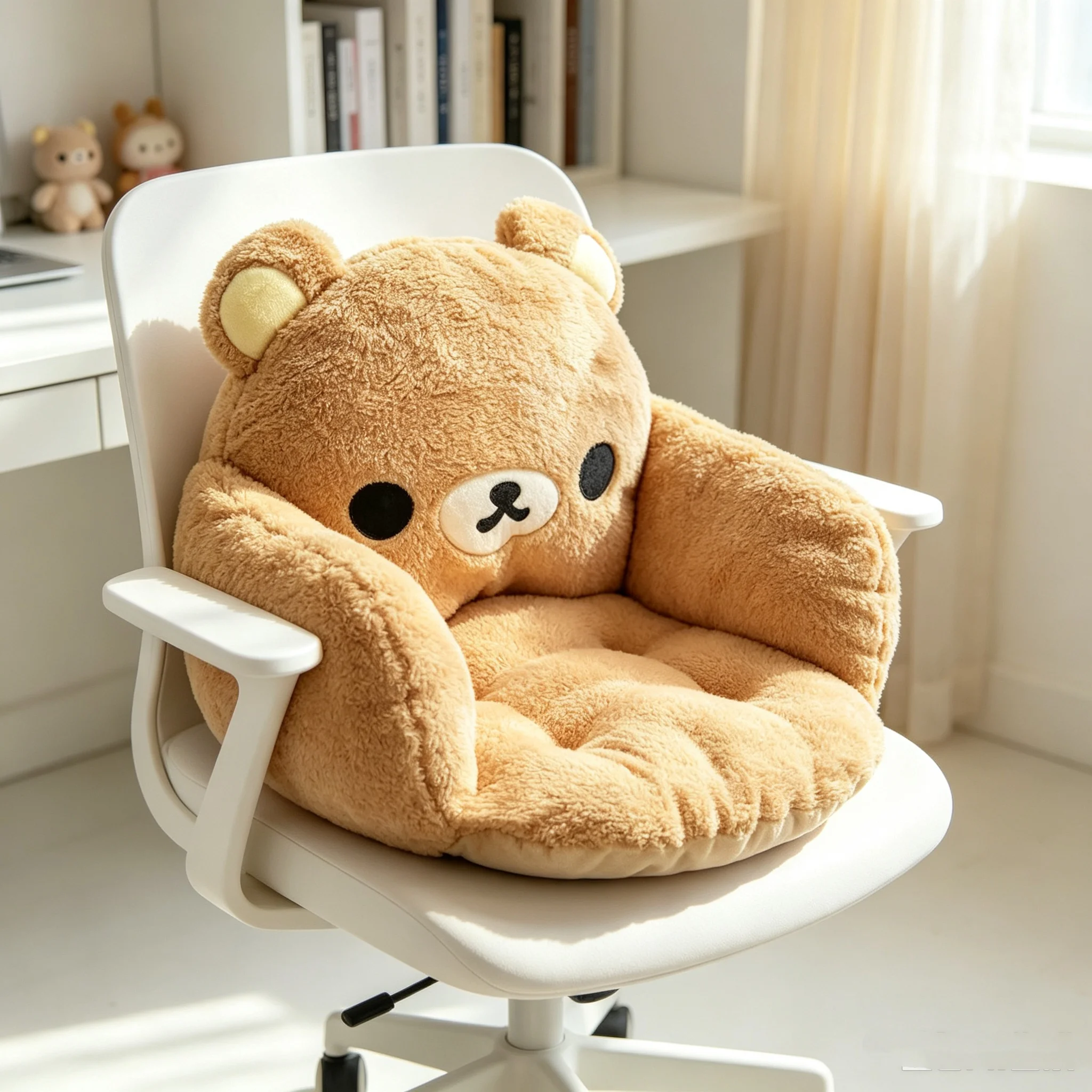 Cute and relaxed bear half surrounded cushion, office dormitory cushion, backrest integrated, thick bedroom e-sports chair cushi