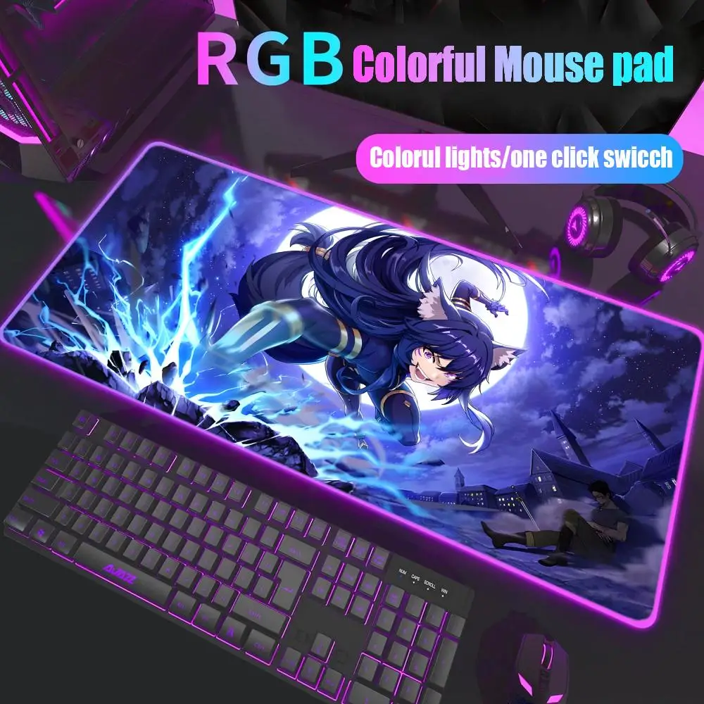 

Коврик для мыши The Eminence in Shadow Gamer Rgb Настольный коврик Подсветка Светодиодный коврик для мыши Настройка игрового настольного коврика Большой коврик для мыши с подсветкой