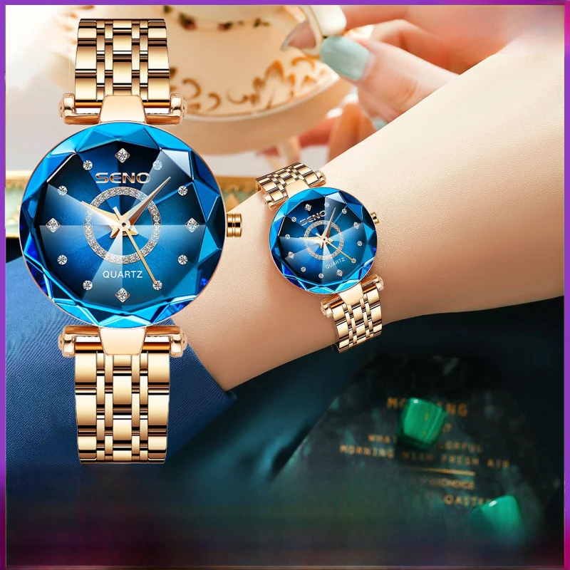 Cross-Border Hot Ocean Heart Quartz Watch Live Broadcast for WomenwatchDiamond Steel Strap Women's Waterproof Watch Wholesale