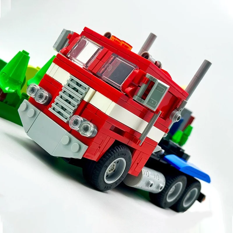 797 قطعة MOC Cabover شبه شاحنة وأوبتيموس برايم سيتي لعبة مجسمة بناء هدايا عيد الميلاد كتل تجميع لتقوم بها بنفسك فكرة إبداعية للأطفال #5