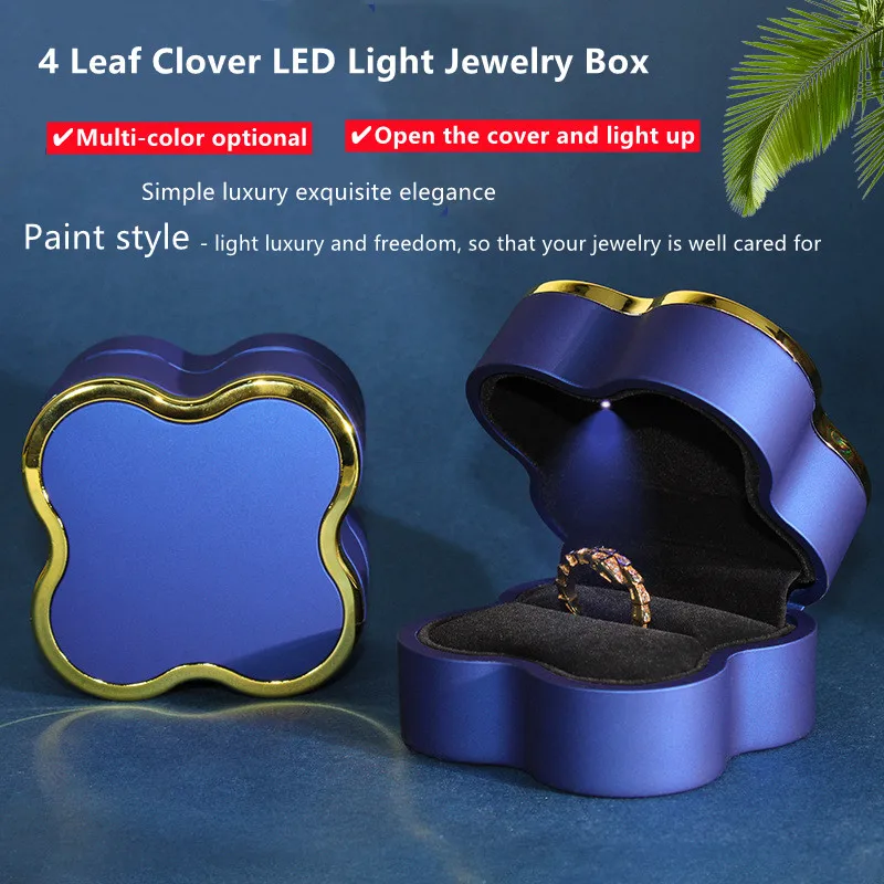 LED Jewelry Box for Ring Engagement Ring Display Gift Case Packaging Showcase Boxes with Light Storage Cases Ring Box