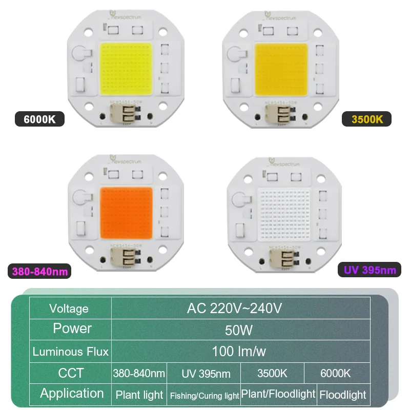 Lehimsiz 50W LED çip 20W 30W AC 220V COB lamba boncuk UV Matrix için LED matris lamba DIY lamba açık DOB çip ışık projektör