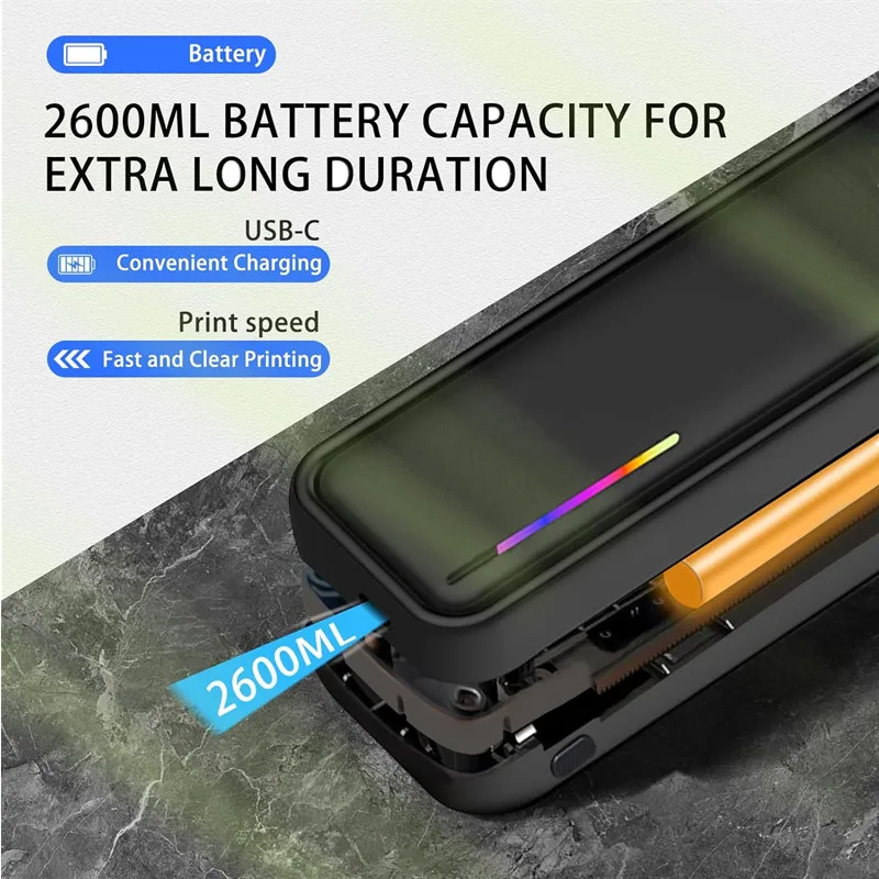 Stampante termica wireless portatile per casa e viaggio Mini stampante Bluetooth senza inchiostro compatibile con 8,5"x11" Lettera USA e formato A4