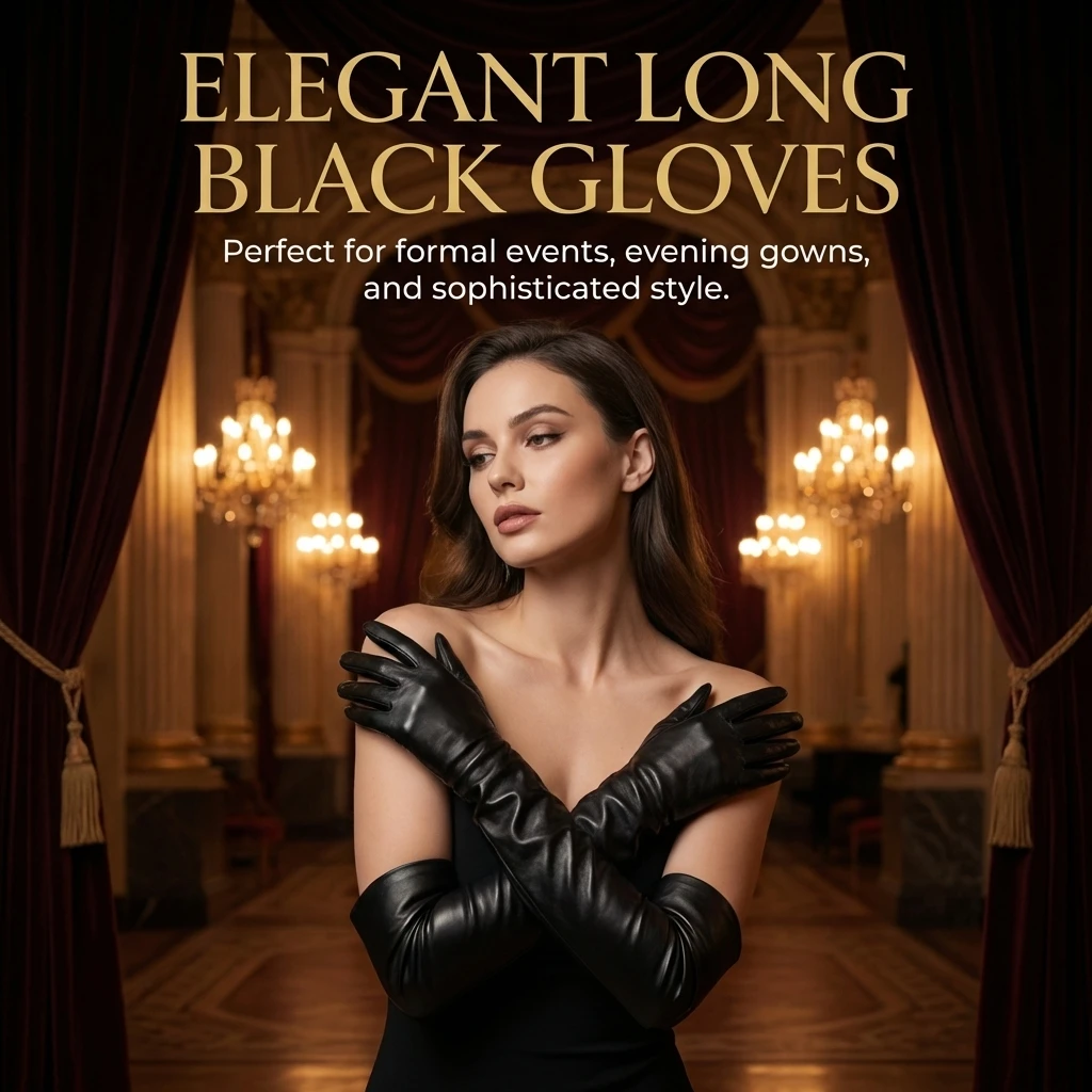 Długie rękawiczki bez palców,  – Formal Glove Leather recenzja i cena