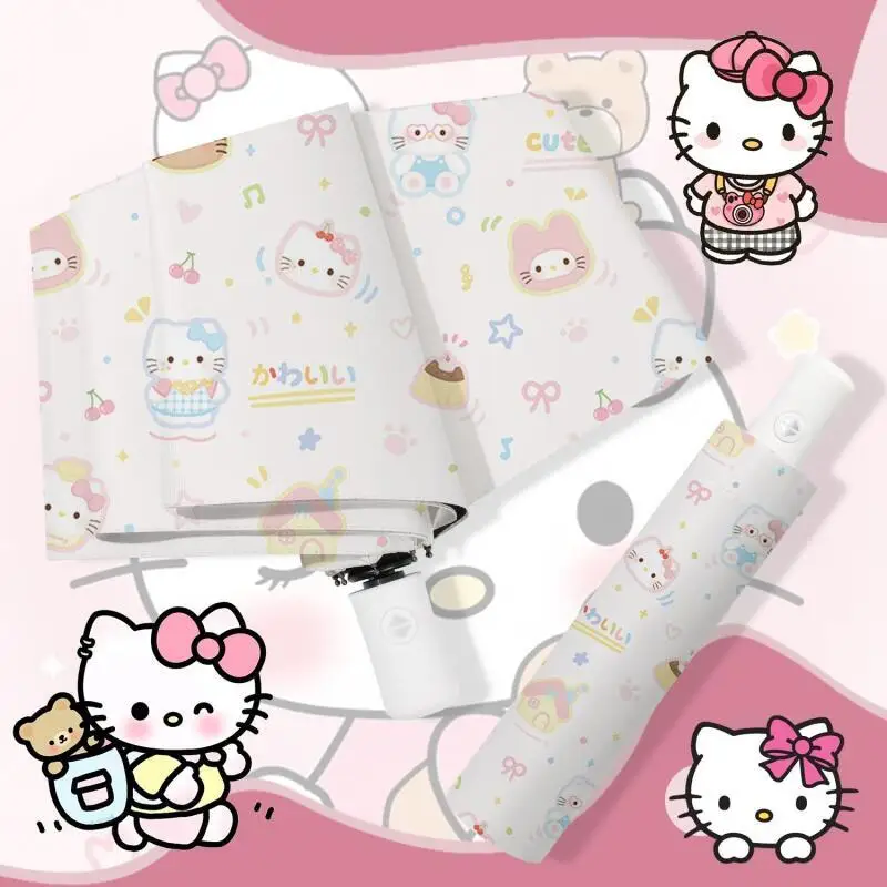 

Sanrio Hello Kitty удобный зонт Kawaii аниме милый модный зонт от солнца и дождя двойного назначения виниловый зонт от солнца с защитой от ультрафиолета