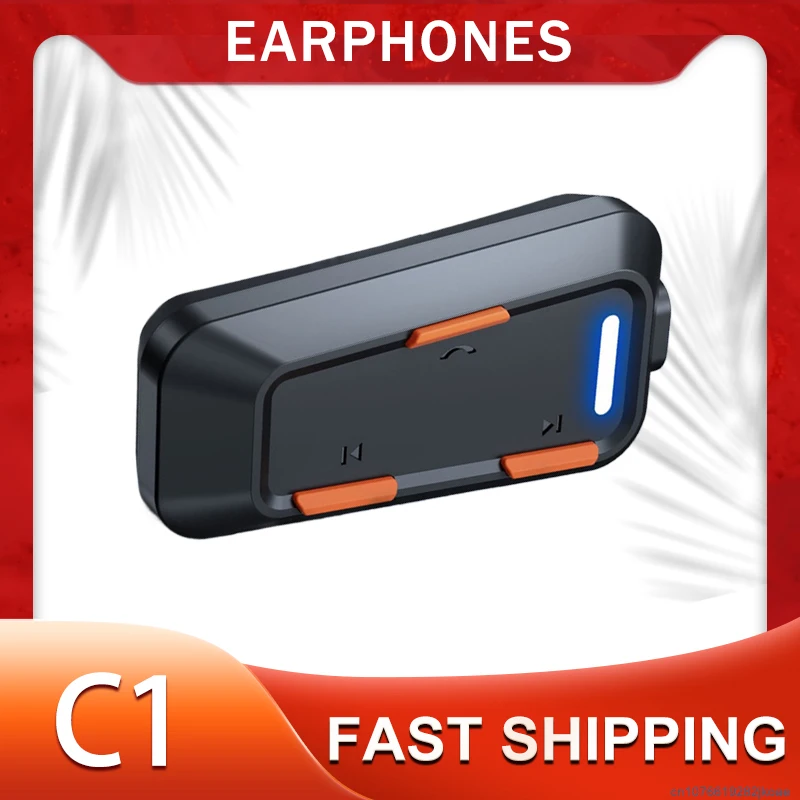 

New C1 Helmet Headset Motorcycle Wireless Bluetooth 5.3 Stereo Headphones Moto Universal Handsfree HD Call 450mAh Long Standby