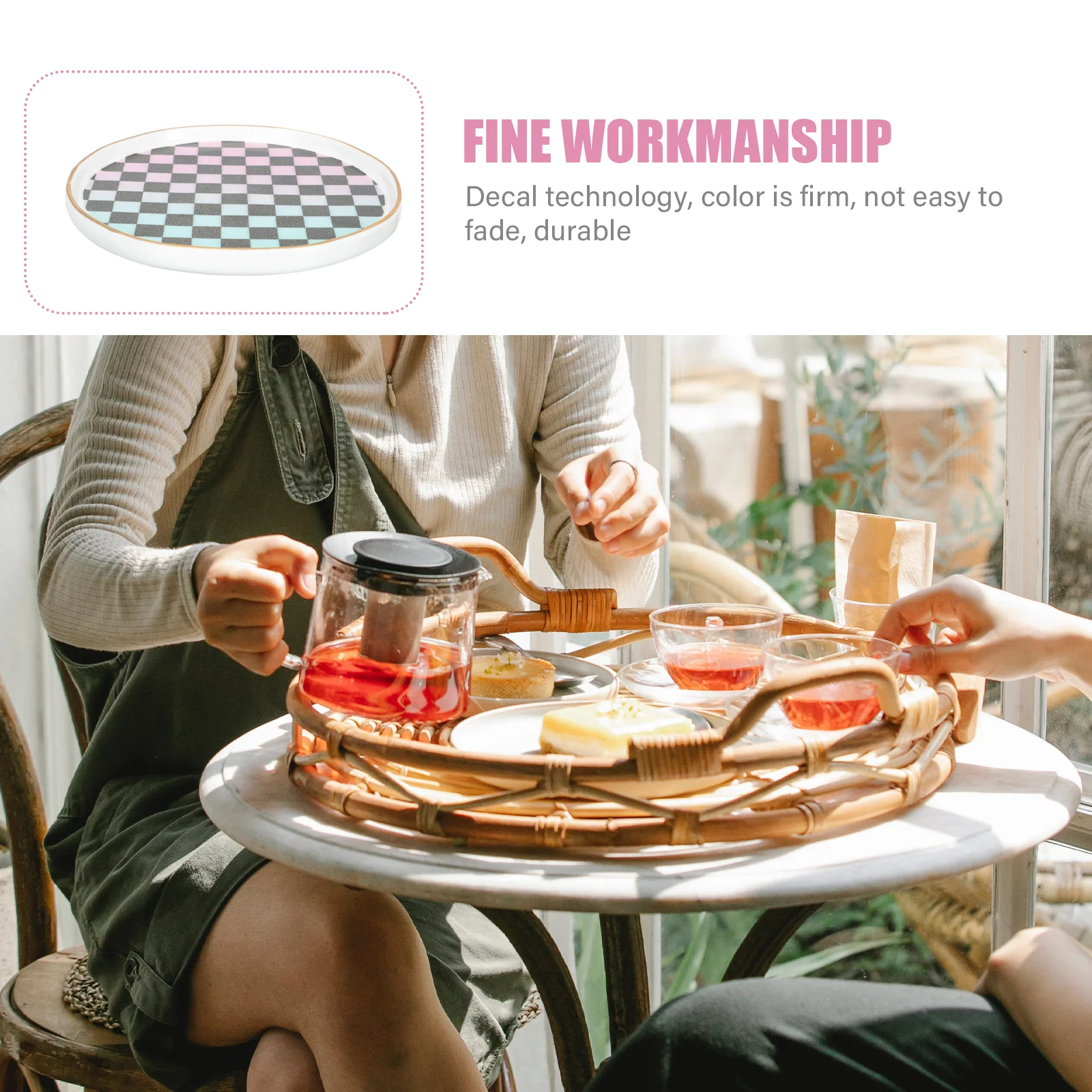 

Serving Dish Decorative Round Tray Decoration Jewelry Trays Trinket for Dinner Table