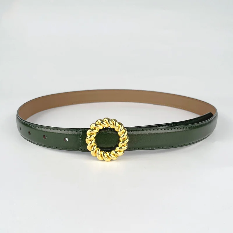 Cintura sottile in vera pelle da donna di nuovo stile, stile designer di marca di lusso, può essere abbinata a cintura di jeans formale da donna 2.3cmlarghezza