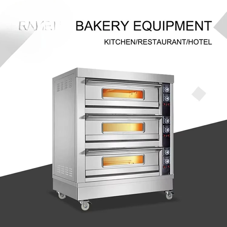Oven 3 Deck 6 Trays Electric Deck OvenIndustrial Stainless Steel Baking