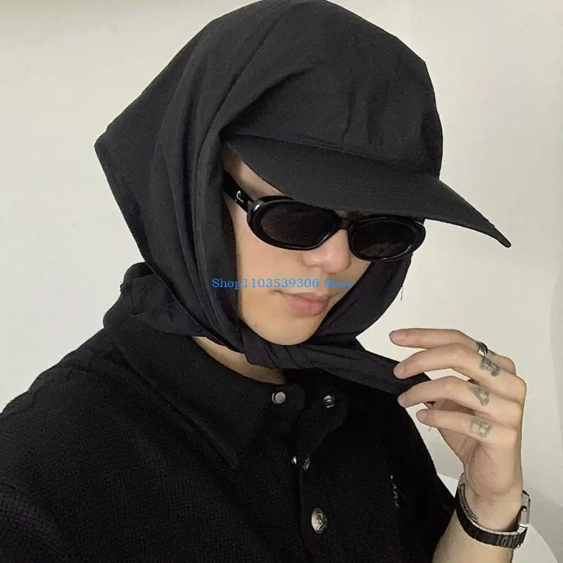 

400A Adult Bandana Baseball Cap Spring Summer Casual Sport Cap for Woman Men Outdoor Visor Hat with Adjust Headscarf