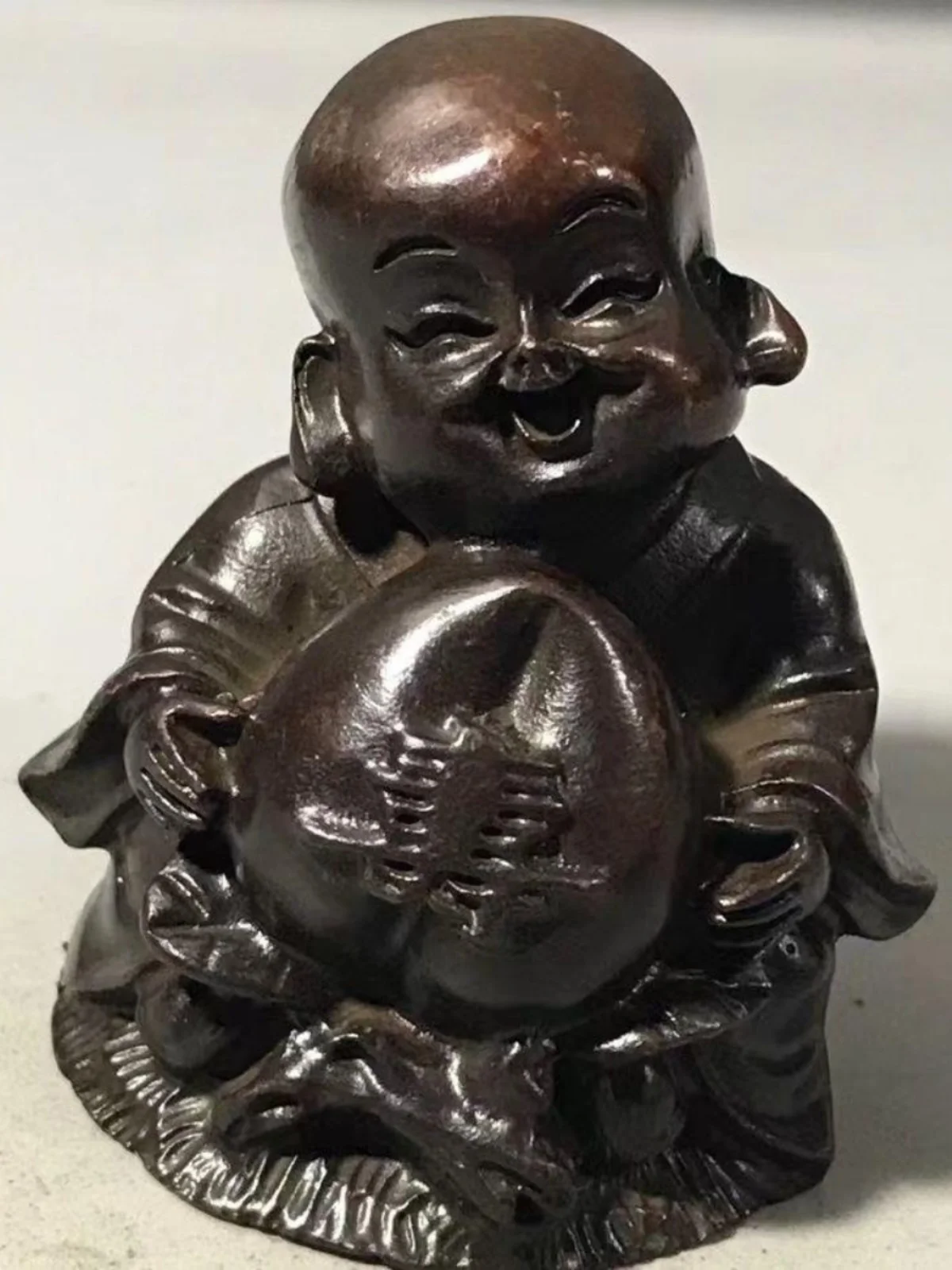 

Античная пурпурная медная мышь фу для домашнего питомца, для дома, офиса, чайной церемонии, украшение для чайного столика