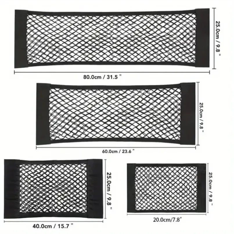 Universal Elastic Car Trunk Storage Mesh Net 4 Sizes Luggage Cargo Organizer Net for SUV Truck Van Auto Interior Travel Storage