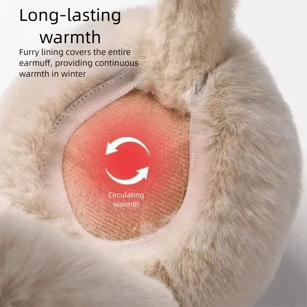 

Милые наушники из искусственного меха, однотонные складные зимние наушники, теплые утолщенные наушники для катания на лыжах
