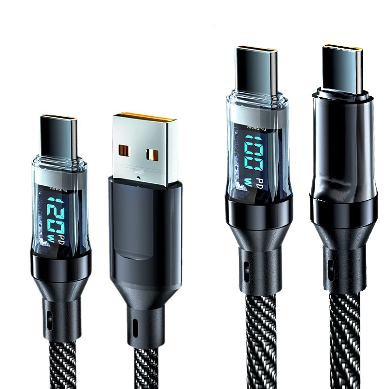 

Newest 120W USB to Type C Digital Display Cable Fast Charging 100W PD Type C to Type C Cable For Xiaomi HUAWEI Macbook
