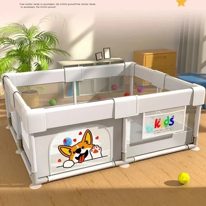 Indoor Home Living Room Playpen Baby Playpen Play Yard Foldable Expandable Easy Assembly Safety Fence Toddler Gate Portable