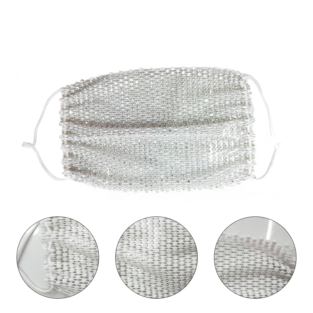 

Water Drill Mask Exotic Style Decorative Mouth Cover Fashion Delicate Workmanship Creative