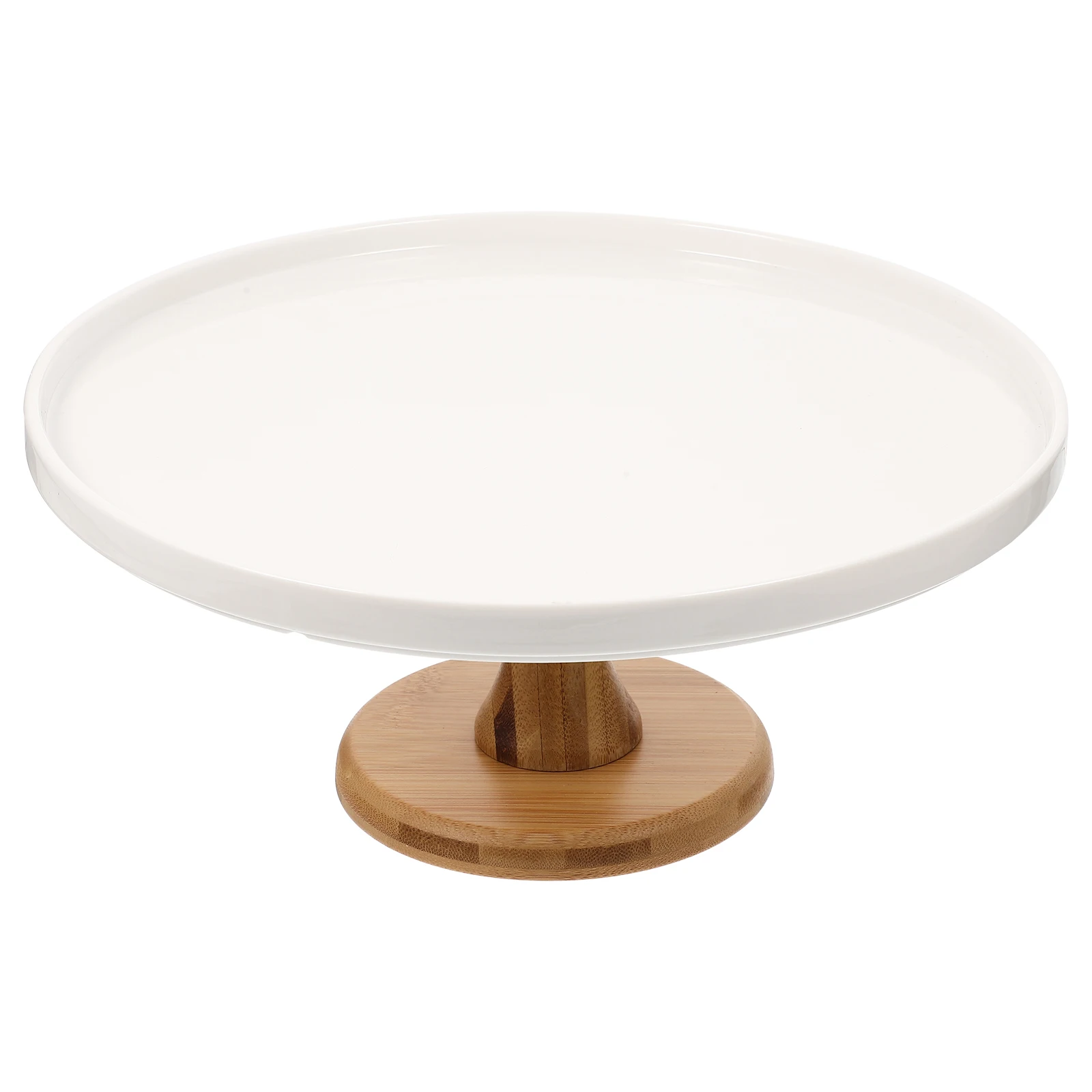 

Ceramic Wood Cake Stand Dessert Display Tray Elegant Holder For Cupcakes Cookies Muffins Pastries Decorations Wedding Home Use